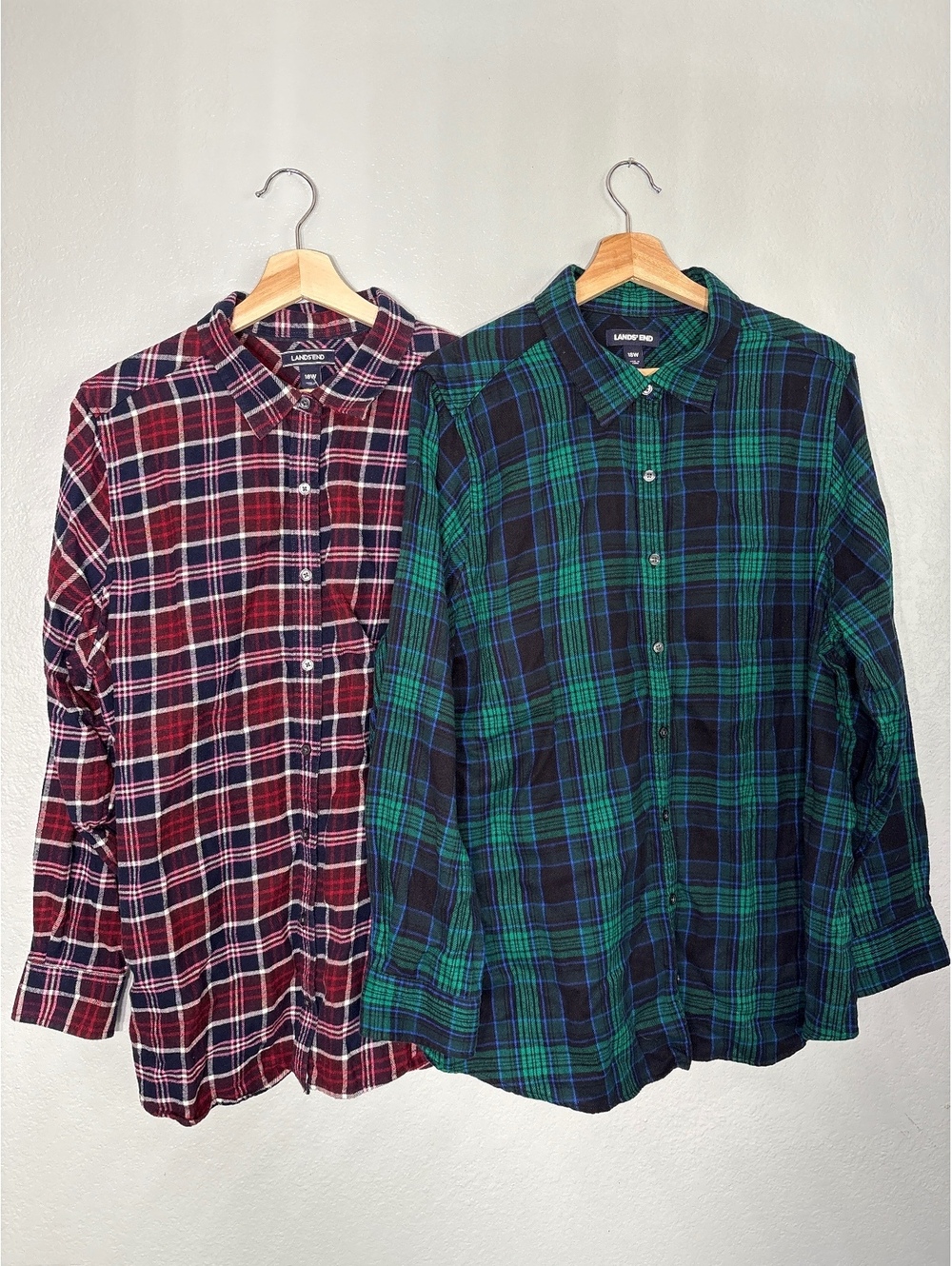 Lands End flannel lot grunge gorp NWOT plus size 18W
